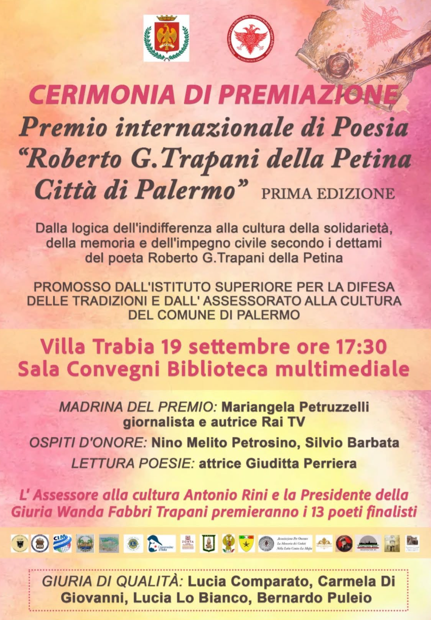 La poesia dà voce all’impegno civile: a Palermo il premio «Roberto G. Trapani della Petina»